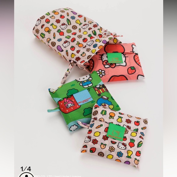 NWT Hello Kitty X BAGGU Standard Baggu set of 3 - Picture 2 of 5